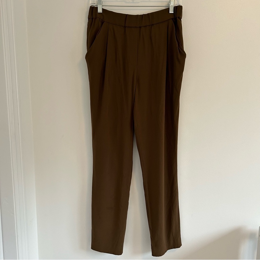 WILFRED x Aritzia Pleated Trouser Pants Brown Green Size 6